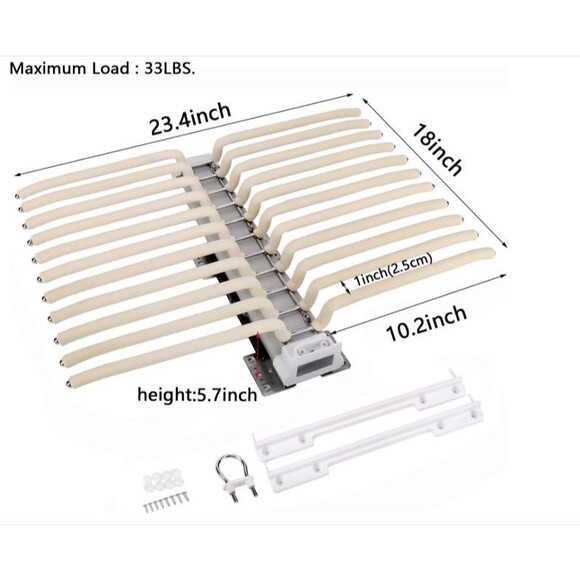 Trouser Rack 22 Rods Sliding Pull Out Pants Hanger Holder Closet Organizer Beige - Picture 6 of 7